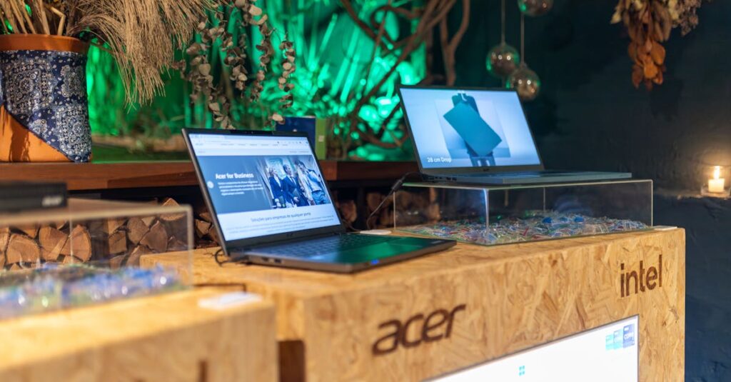 Computers and Laptops Standing on Display